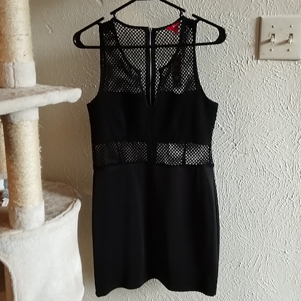 NWT Bongo M black net cutout bodycon mini dress